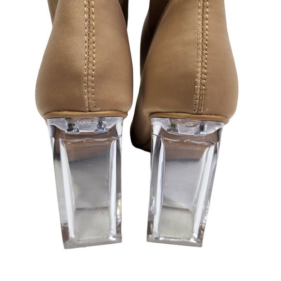 Fashion Nova Add My Two Cents Booties Women's Size 11 Nude - Picture 9 of 12